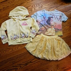 Disney Beauty and the Beast Girls Clothing Bundle, Size 6